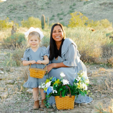 Load image into Gallery viewer, Mommy and Me Toddler Dress - Dusty Blue Chiffon