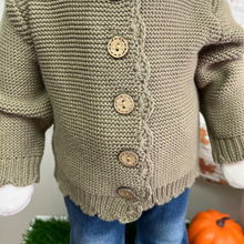 Load image into Gallery viewer, Scallop Edge Knit Cardigan - Olive