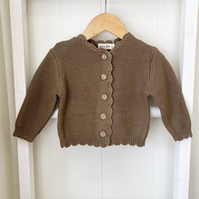 Load image into Gallery viewer, Scallop Edge Knit Cardigan - Olive