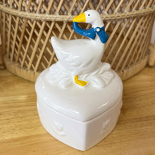 Load image into Gallery viewer, Vintage Duck Trinket Dish with Blue Ribbon - Preloved/Vintage