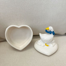 Load image into Gallery viewer, Vintage Duck Trinket Dish with Blue Ribbon - Preloved/Vintage