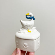 Load image into Gallery viewer, Vintage Duck Trinket Dish with Blue Ribbon - Preloved/Vintage