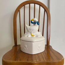Load image into Gallery viewer, Vintage Duck Trinket Dish with Blue Ribbon - Preloved/Vintage
