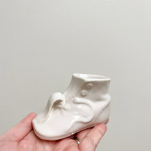 Load image into Gallery viewer, White Ceramic Baby Bootie