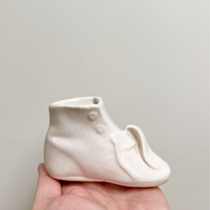 White Ceramic Baby Bootie