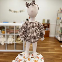 Load image into Gallery viewer, Gingham Bubble Romper - Cocoa