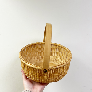 Basket with Wood Base and Handle