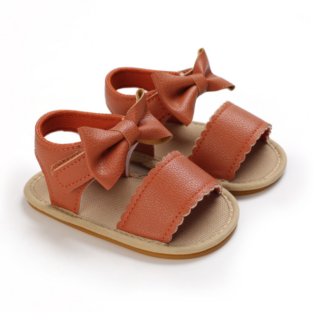 Bow Sandal - Soft Sole - Brown