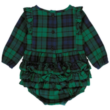 Load image into Gallery viewer, Long Sleeve Bubble Romper - Hunter Plaid