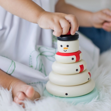 Load image into Gallery viewer, Wooden Christmas Snowman Stacking Toy