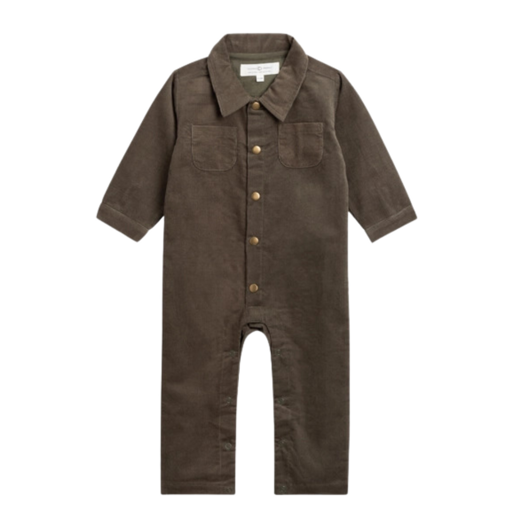 Corduroy Collared Jumpsuit - Cypress