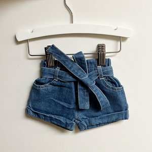 Tie Waist Denim Shorts