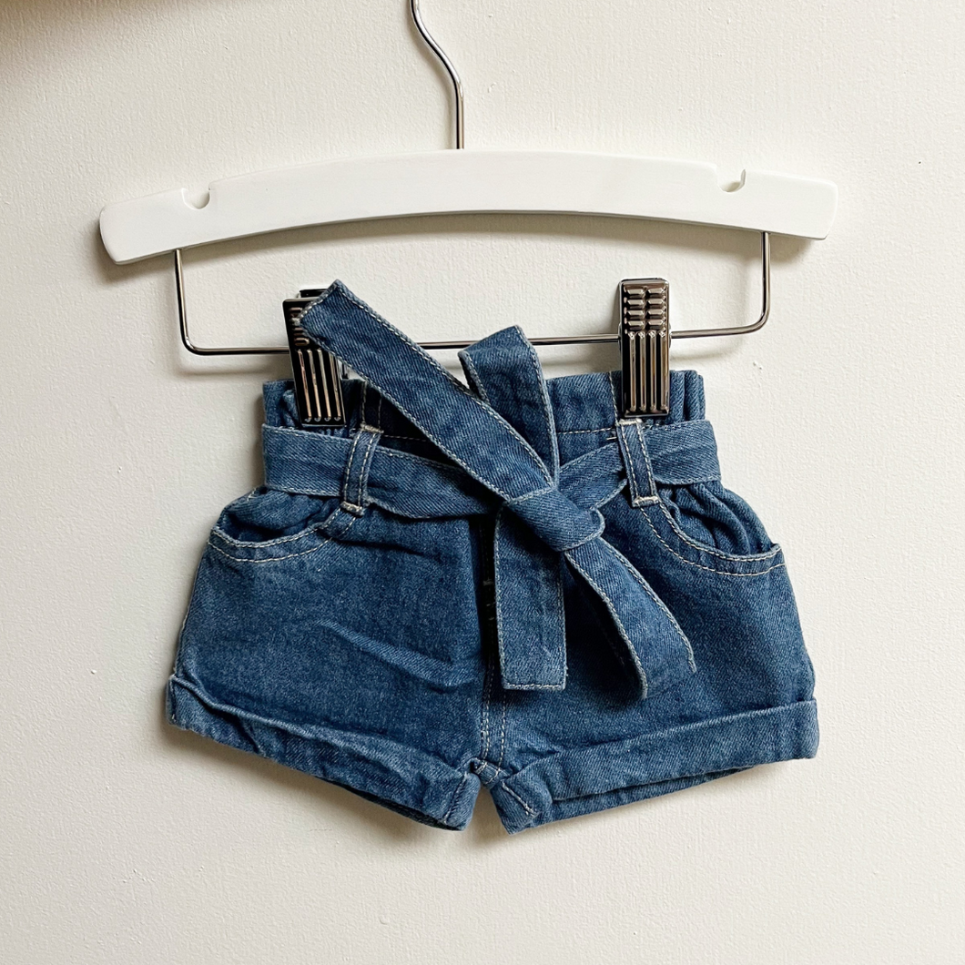 Tie Waist Denim Shorts