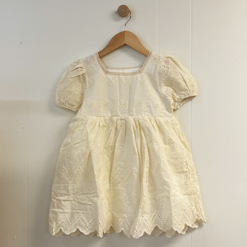 Dress with Embroidery - Cream