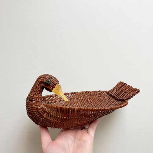 Dark Brown Duck Basket - Preloved/Vintage
