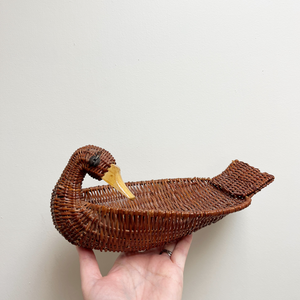 Dark Brown Duck Basket - Preloved/Vintage