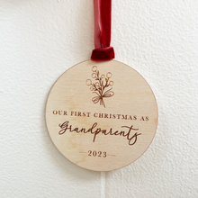 Load image into Gallery viewer, First Christmas as Grandparents Ornament