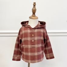 Load image into Gallery viewer, Fall Flannel - Hooded Henley Shirt