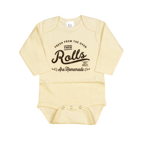 These Rolls Are Homemade - Long Sleeve Baby Bodysuit