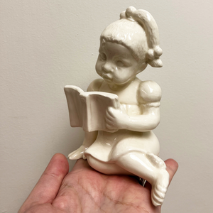 Reading Girl Ceramic Trinket