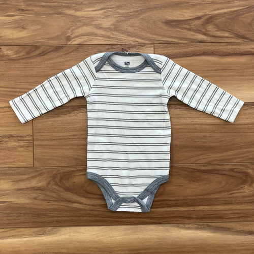 Gray Stripe Long Sleeve Bodysuit