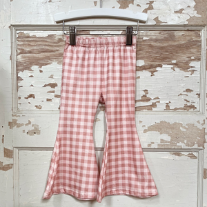 Gingham Bell Bottom Pants