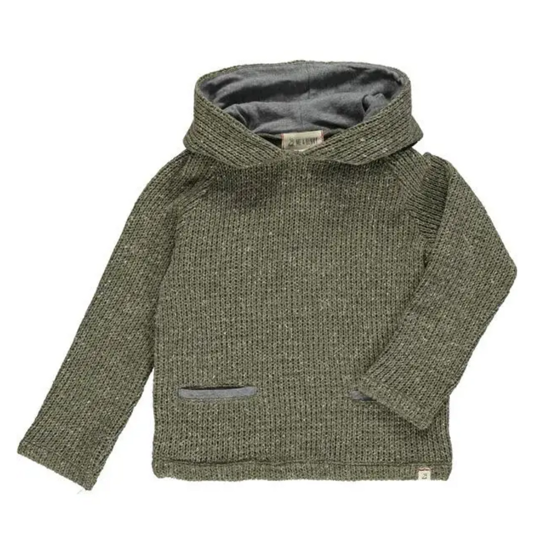Knit Hooded Top - Heathered Green