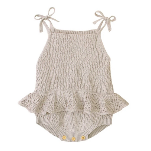 Knit Summer Romper - Taupe