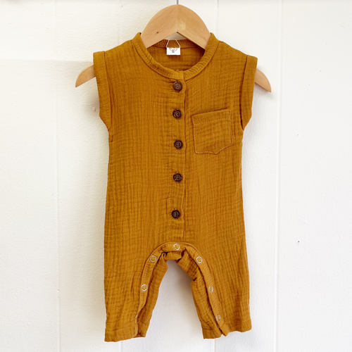Button Down Jumpsuit - Ginger