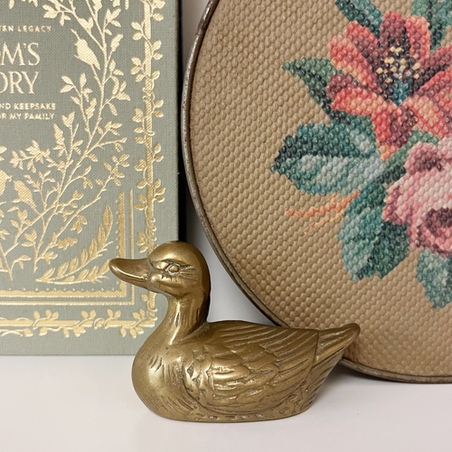 Mini Brass Duck Figurine