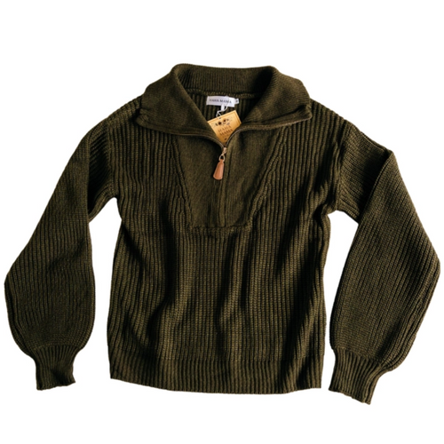 Quarter Zip Sweater - Dark Green - Adult