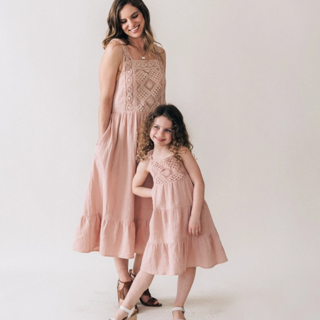 Mommy & Me Crochet Top Dress - Adult Hello Gracie Lou Mommy & Me Crochet Top Dress - Adult Hello Gracie Lou