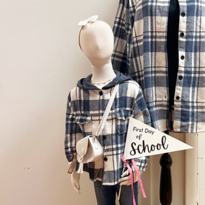 Navy Plaid Flannel - Adult (OVERSIZE FIT)