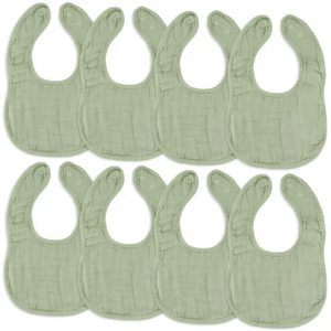 Muslin Bib - 8 Pack - Sage