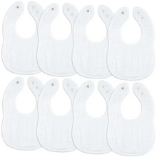 Load image into Gallery viewer, Muslin Bib - 8 Pack - White
