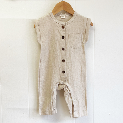 Button Down Jumpsuit - Oat