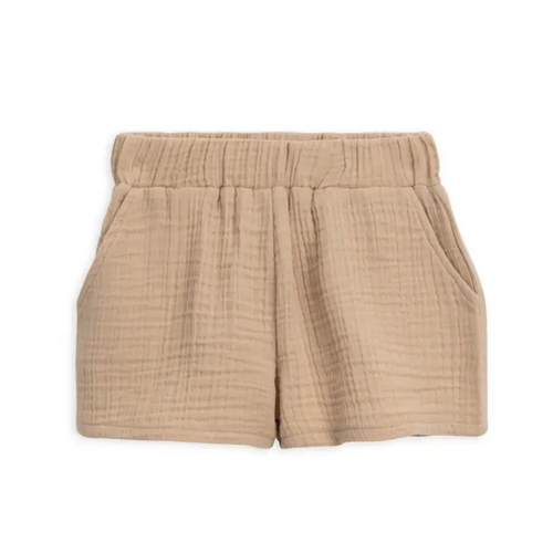 Organic Cotton Muslin Shorts - Clay