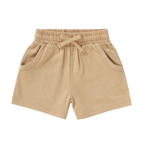 Organic Cotton Shorts with Pockets - Caramel