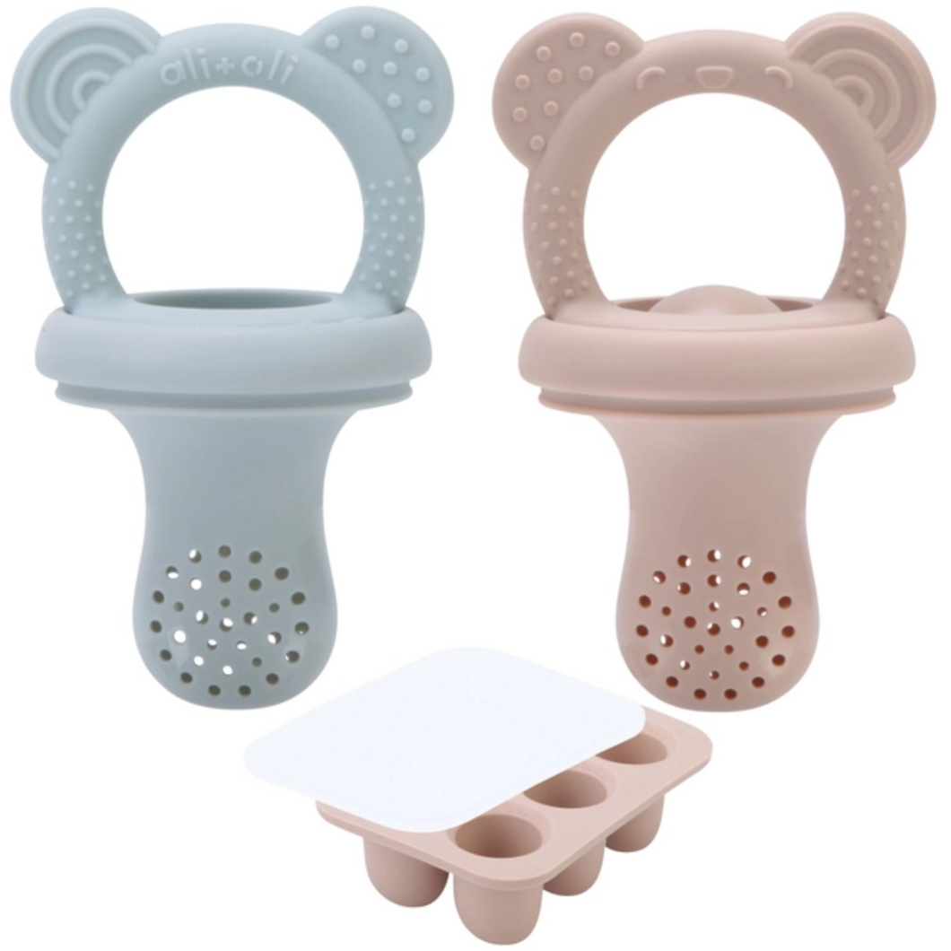Food and Fruit Pacifier Feeder and Tray - Taupe