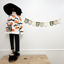 Load image into Gallery viewer, Pumpkin and Bat Sweatshirt