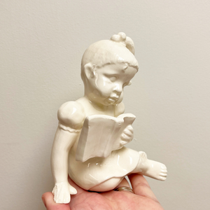 Reading Girl Ceramic Trinket