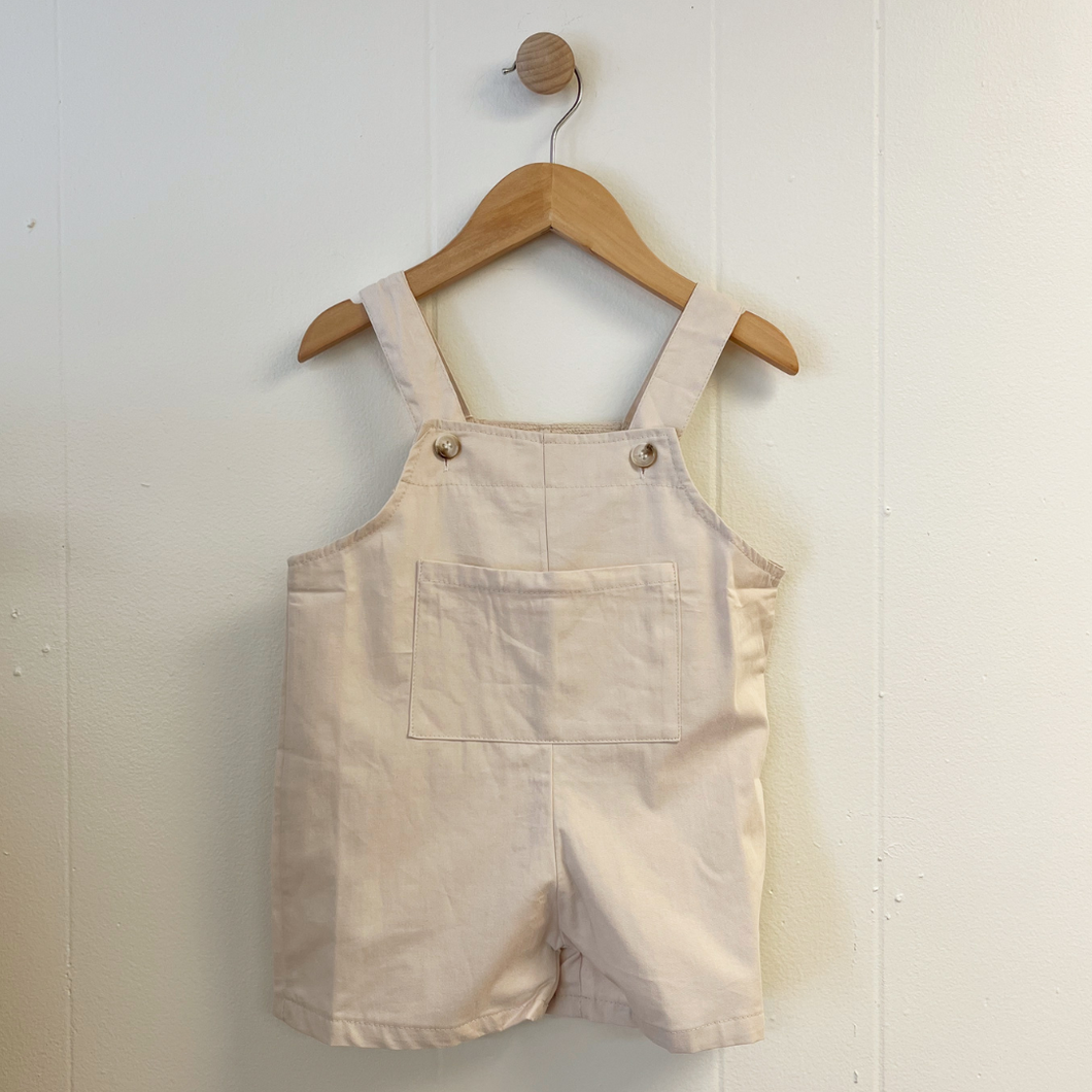 Relaxed Overalls with Pocket - Beige