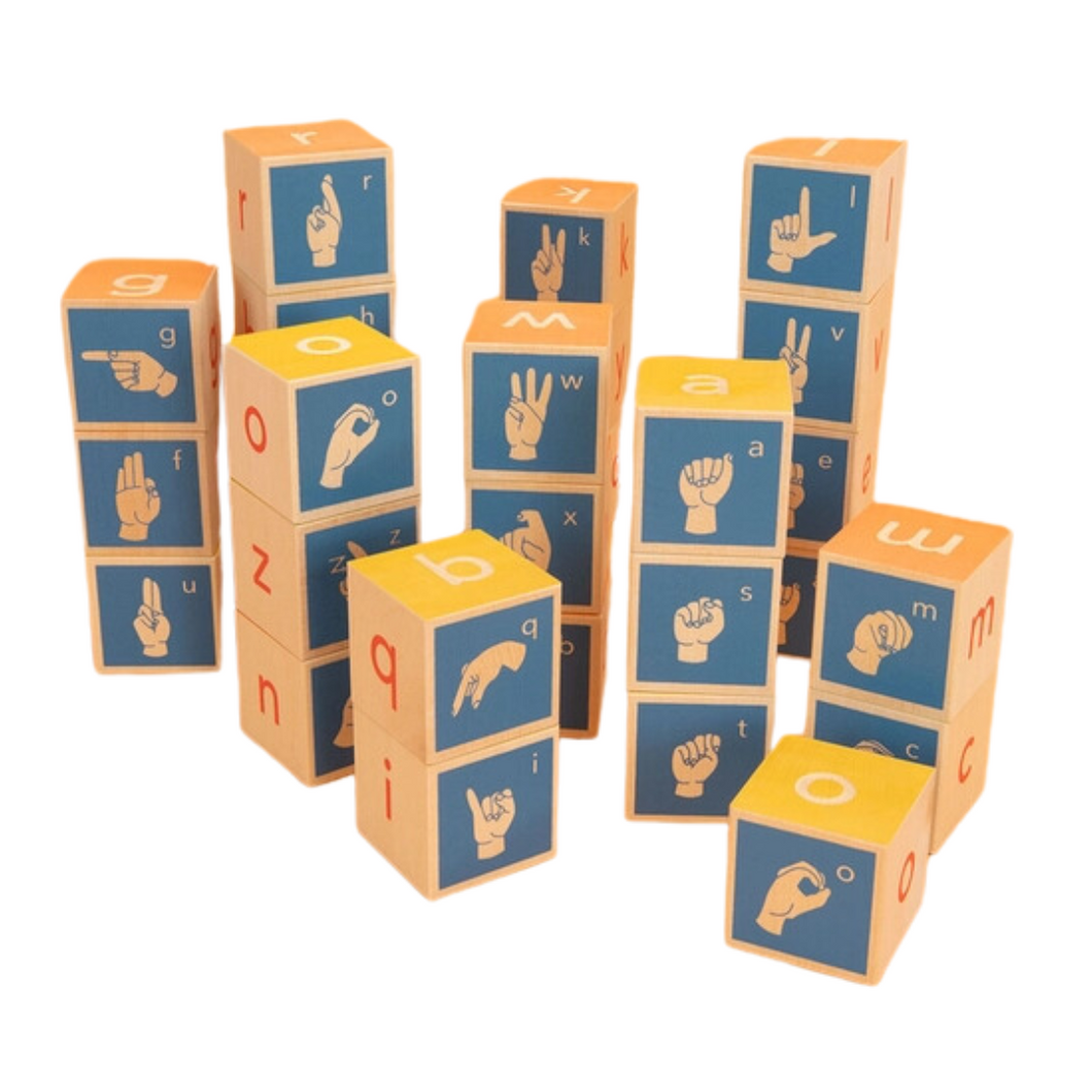 Sign Language Wood Blocks - Set of 28