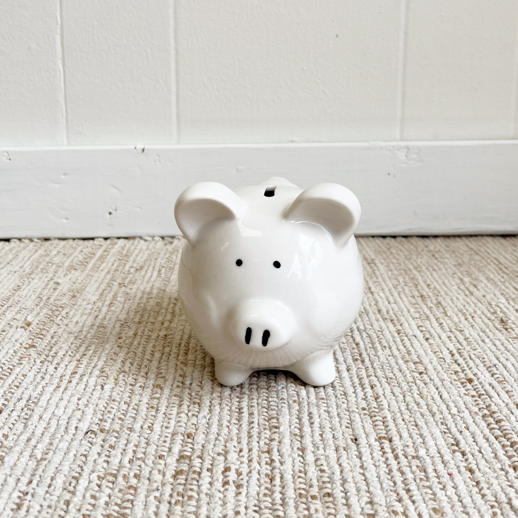 Small White Piggy Bank