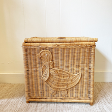 Load image into Gallery viewer, Preloved/Vintage - Wicker Toy Box with Duck Detail