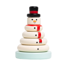 Load image into Gallery viewer, Wooden Christmas Snowman Stacking Toy