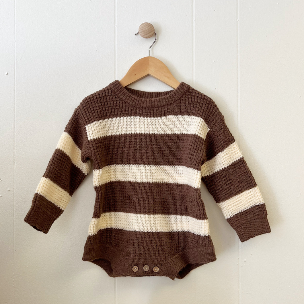 Striped Knit Sweater Bodysuit