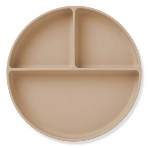 Divided Plate with Suction - Oatmeal