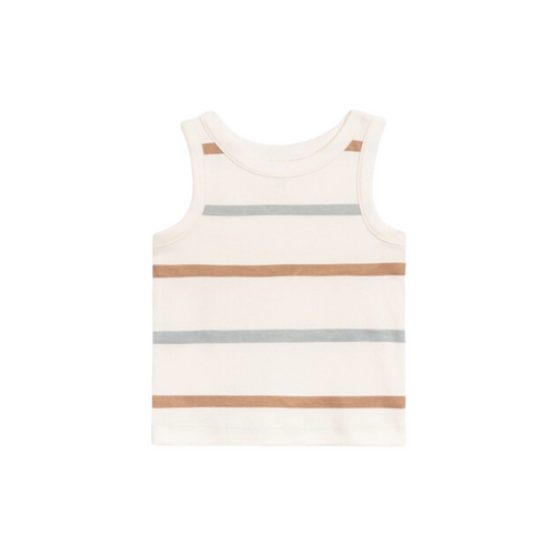 Tank Top - Mist and Truffle Stripes
