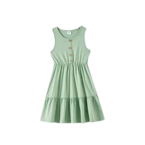 Tiered Sleeveless Dress - Mint - Toddler
